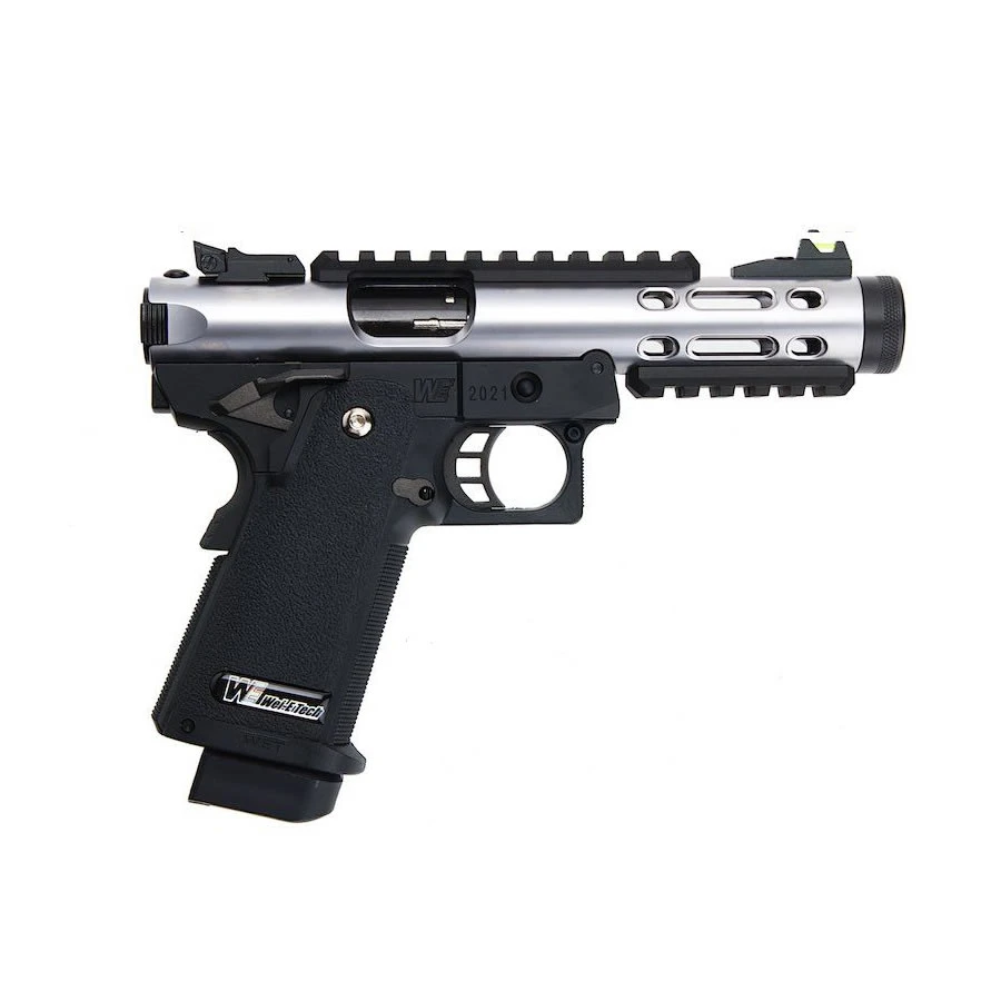 WE-TECH HI CAPA 5.1 GALAXY TYPE A GREEN GAS AIRSOFT PISTOL - SILVER SLIDE R FRAME