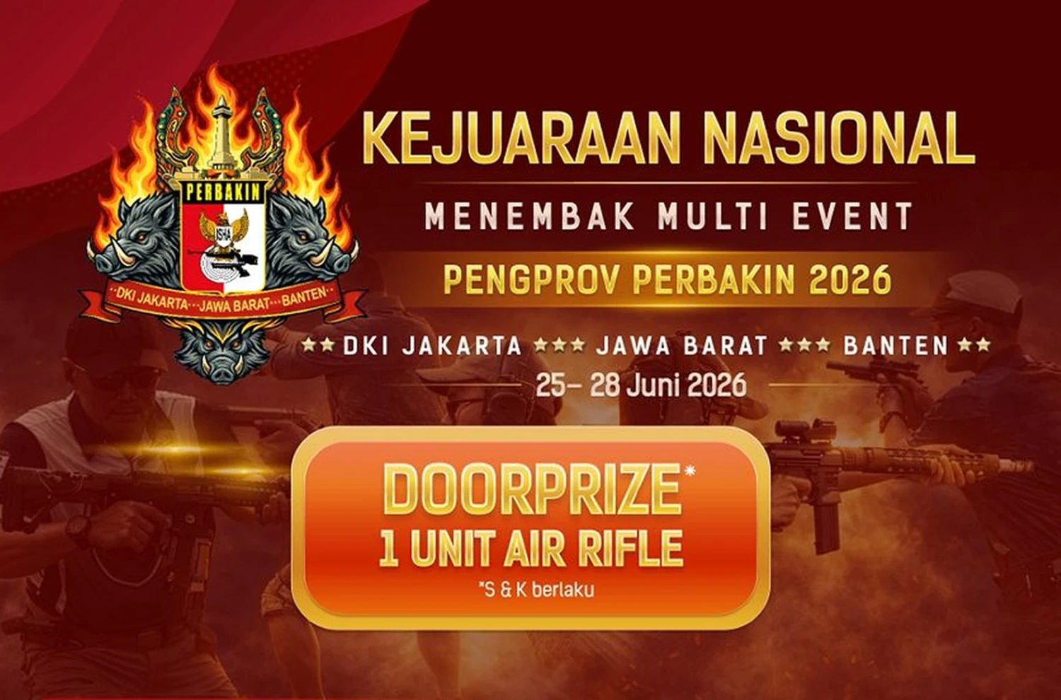 Kejuaraan Nasional Pengprov PERBAKIN 2026 Resmi Digelar, Kolaborasi Tiga Provinsi Perkuat Prestasi Menembak Nasional