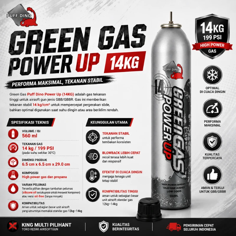 Green Gas Puff Dino Power Up 14KG